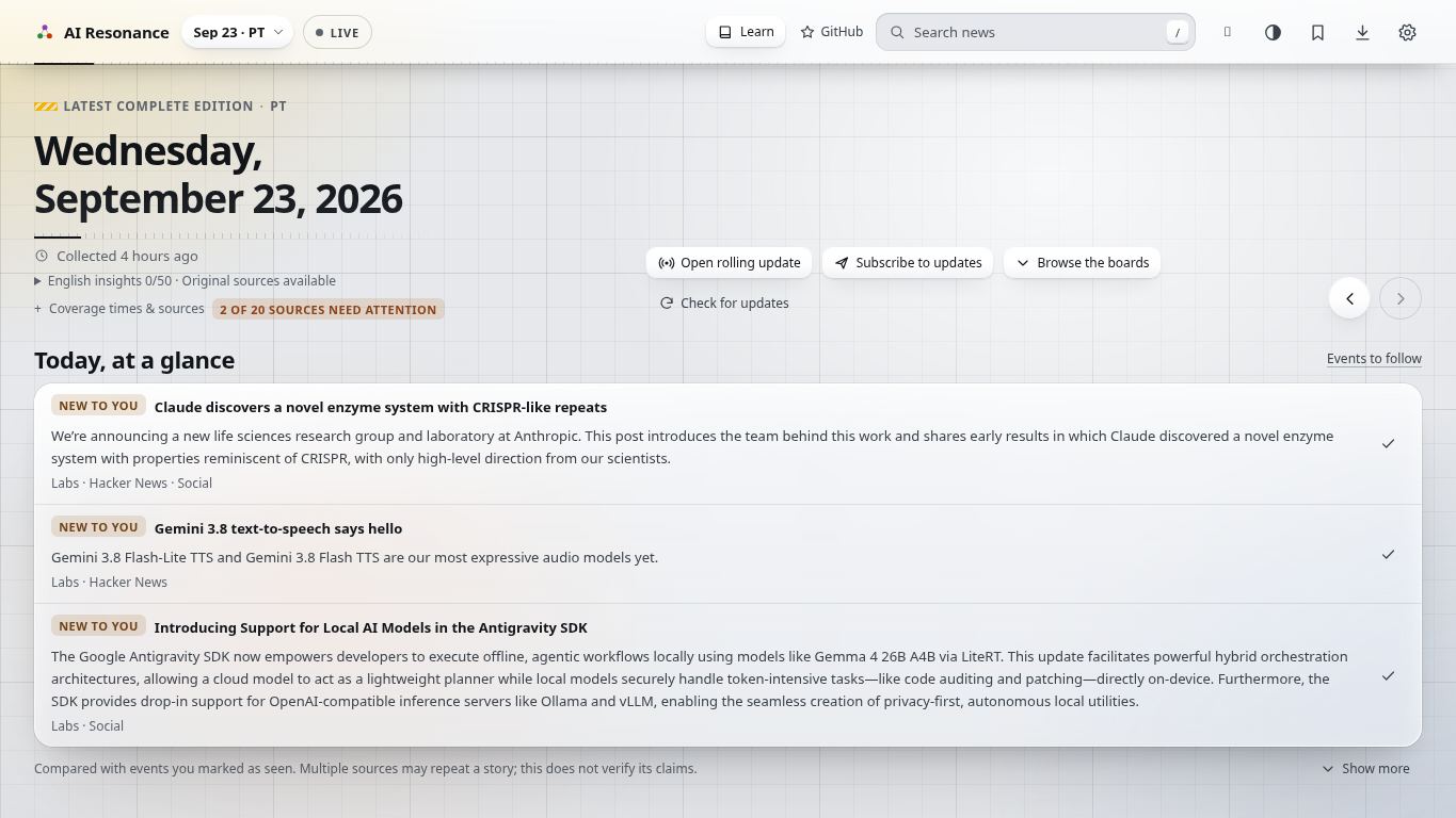 AI Resonance desktop preview captured by PWAs.app