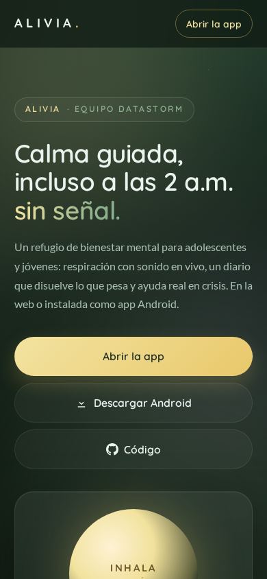 ALIVIA - Tu Espacio de Calma mobile preview captured by PWAs.app