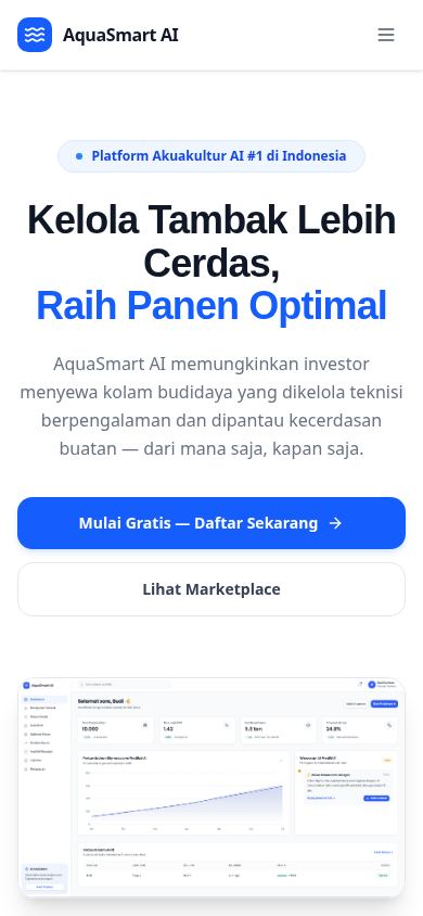 AquaSmart AI mobile preview captured by PWAs.app
