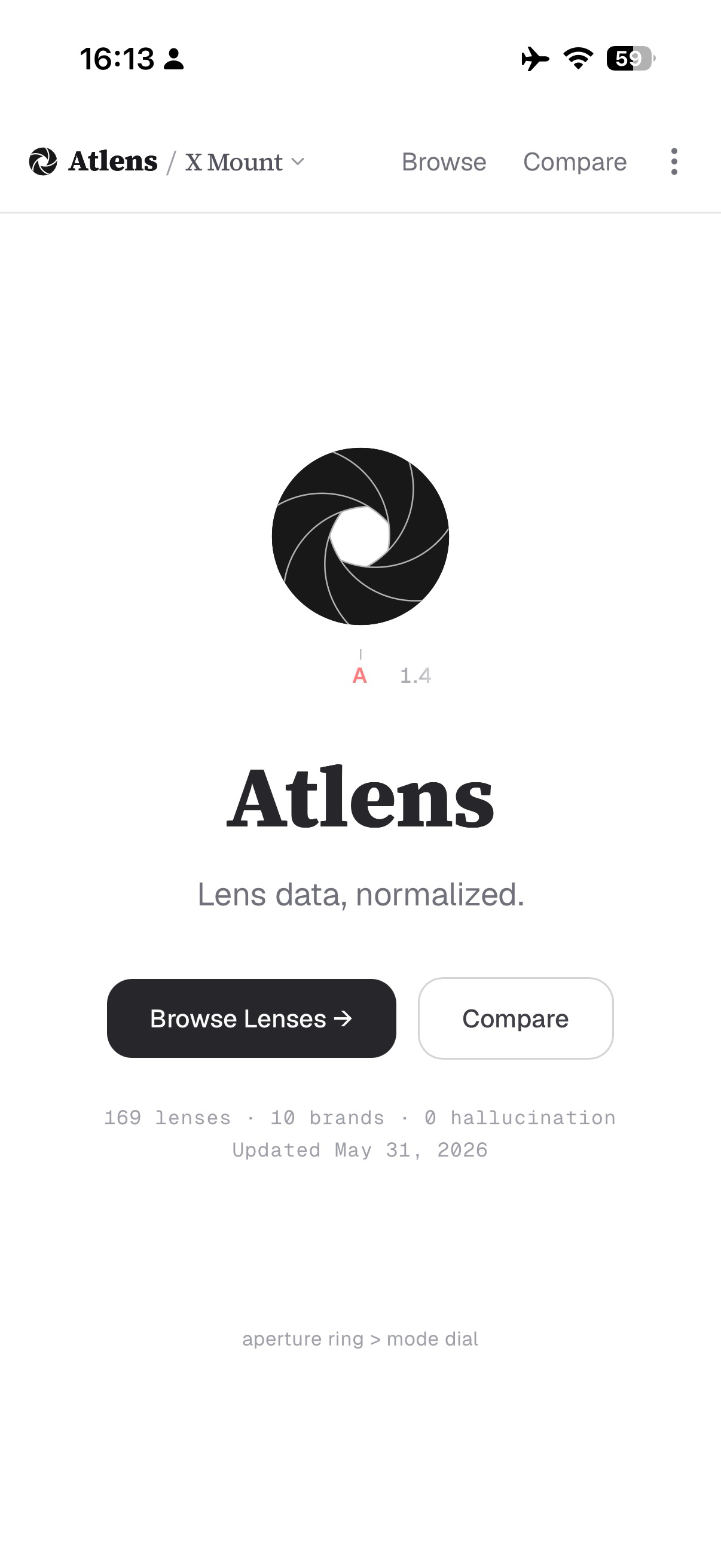 Atlens home screen