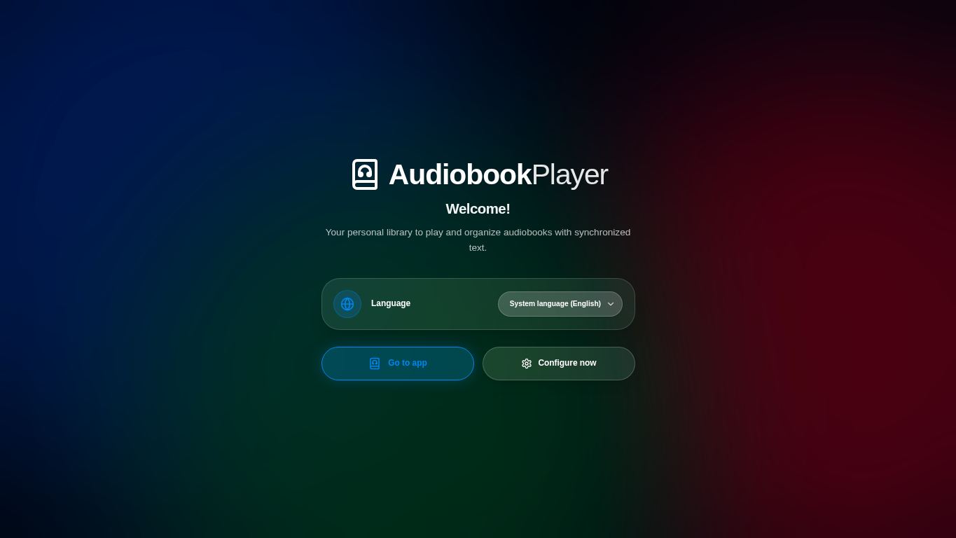 Audiobook Player desktop preview captured by PWAs.app
