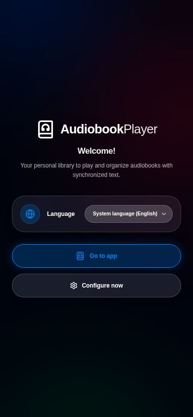 Audiobook Player mobile preview captured by PWAs.app