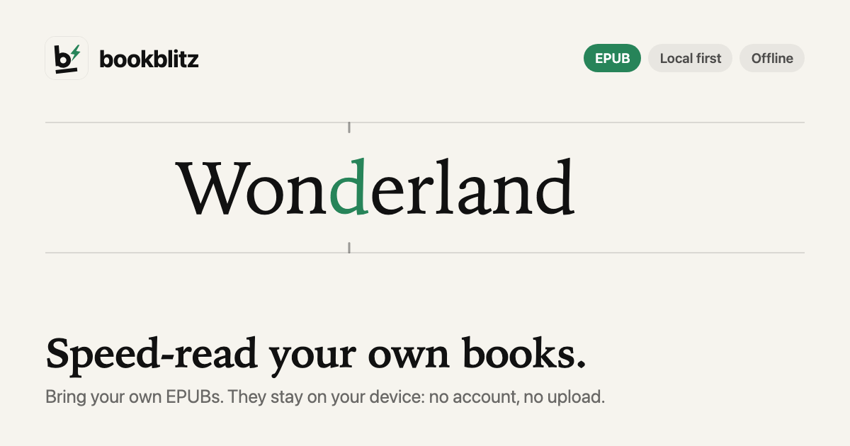The bookblitz reader
