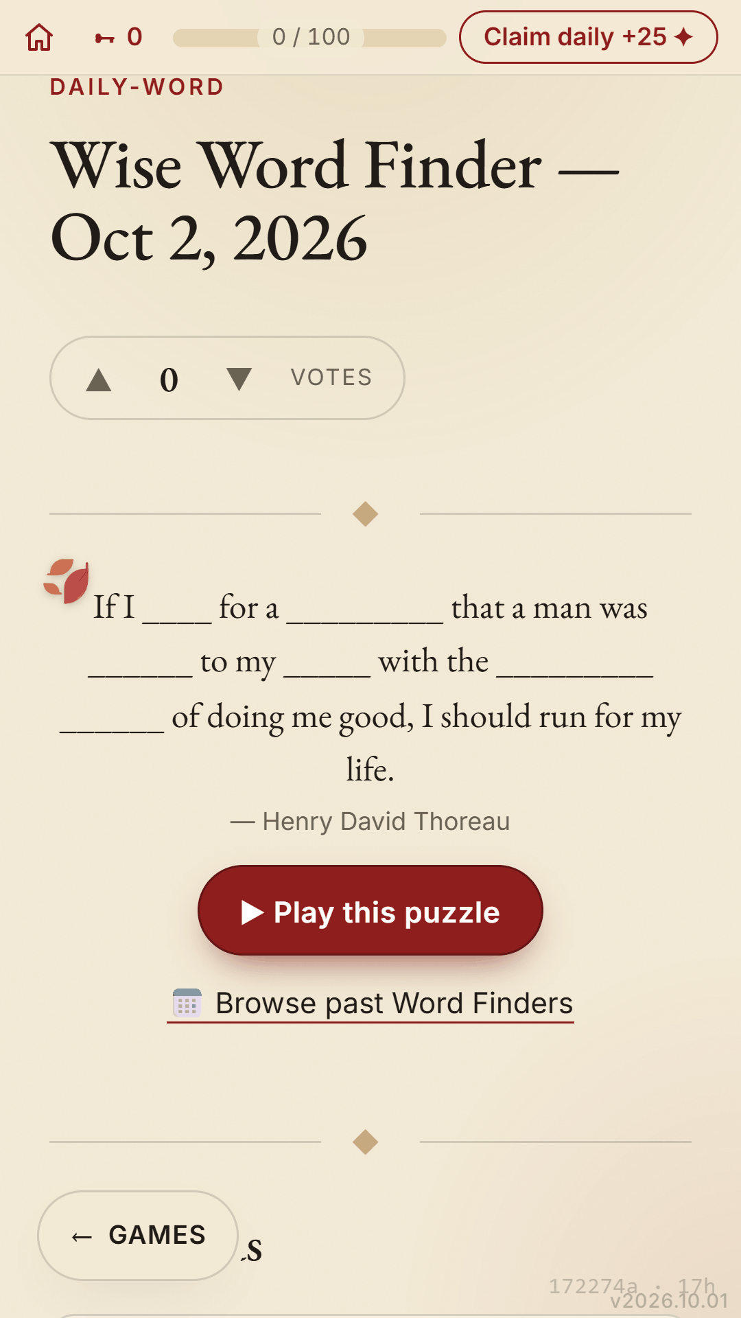 Wise Word Finder, the daily word puzzle