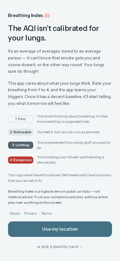 Breathing Index mobile preview captured by PWAs.app