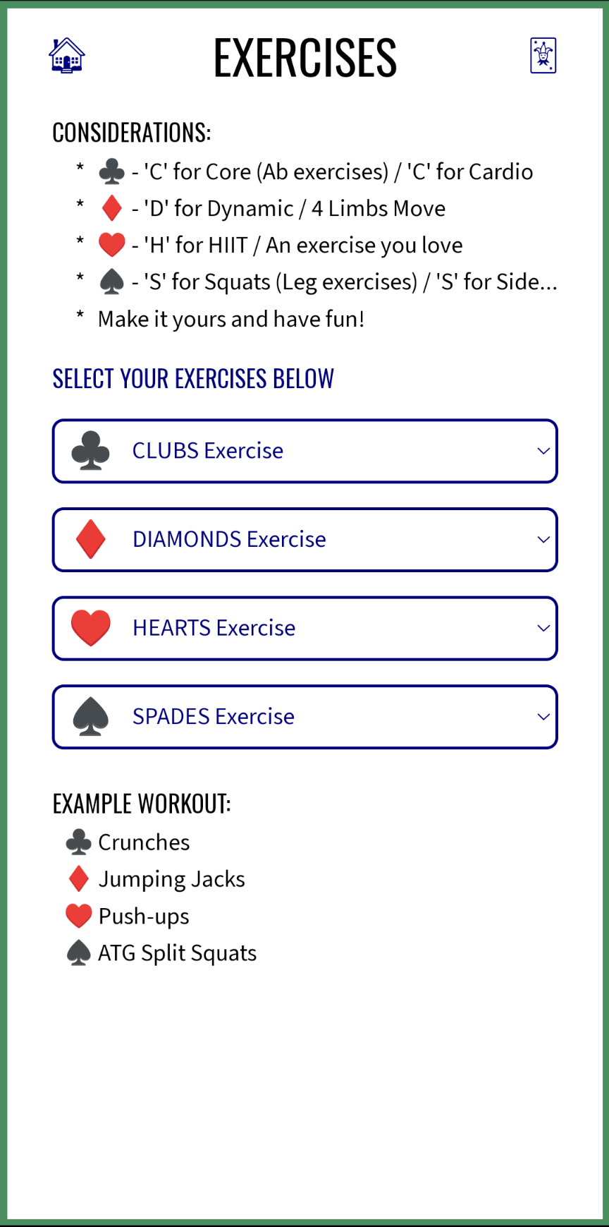 exercise selector