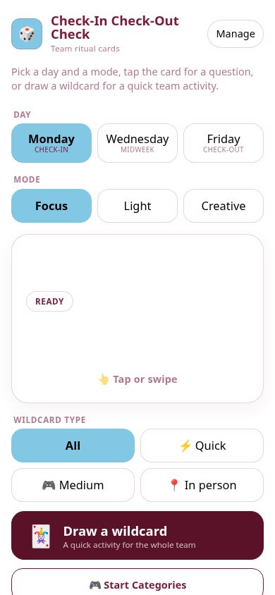Check-In Check-Out Check mobile preview captured by PWAs.app