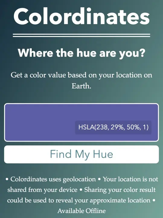 Colordinates - Where the hue are you? app preview 2