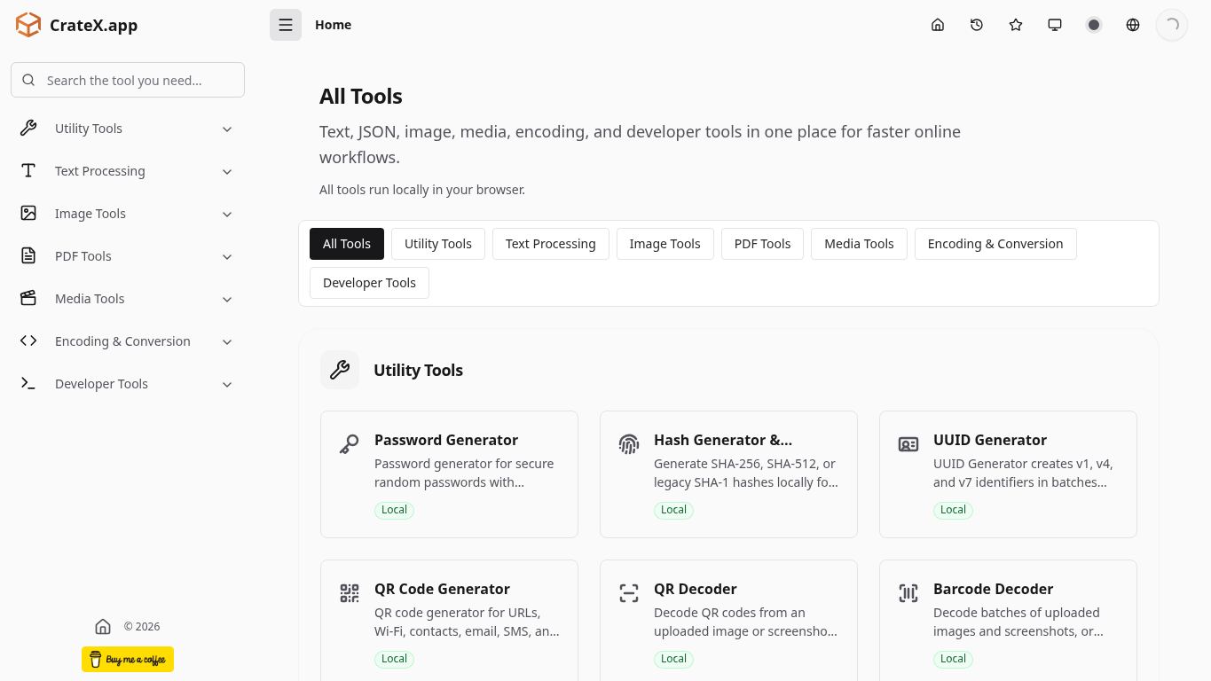 CrateX.app desktop preview captured by PWAs.app