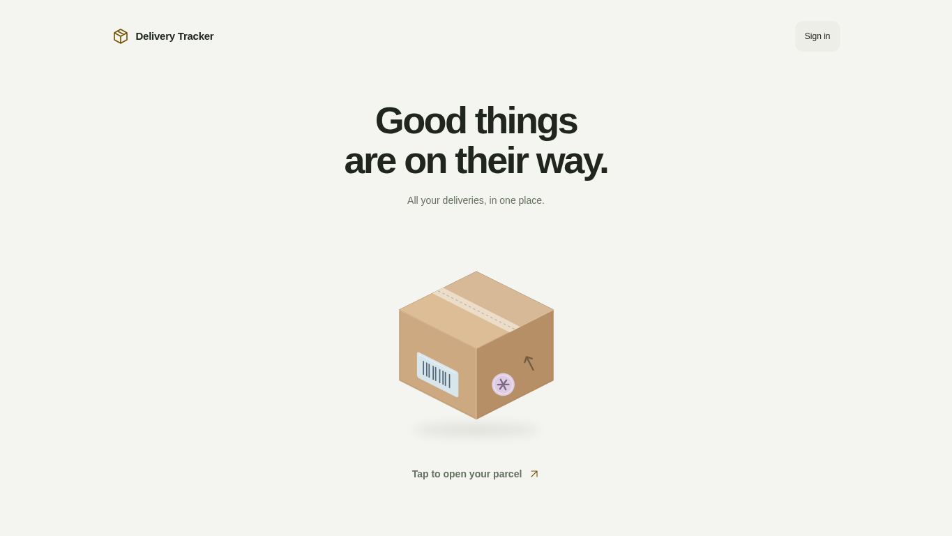 Delivery Tracker desktop preview captured by PWAs.app