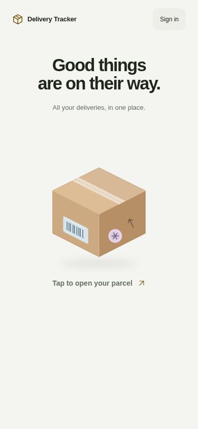 Delivery Tracker mobile preview captured by PWAs.app