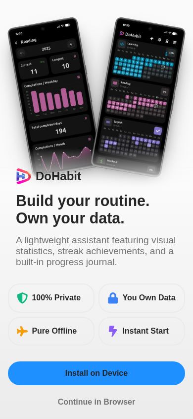 DoHabit mobile preview captured by PWAs.app