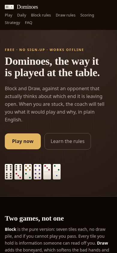 Dominoes — Block & Draw mobile preview captured by PWAs.app