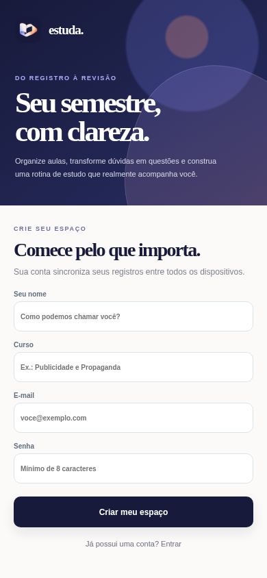 estuda. — Diário de Aula mobile preview captured by PWAs.app