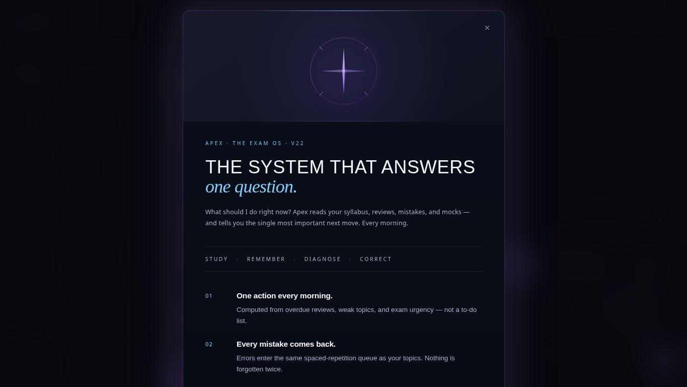 Apex - The Exam OS desktop preview captured by PWAs.app