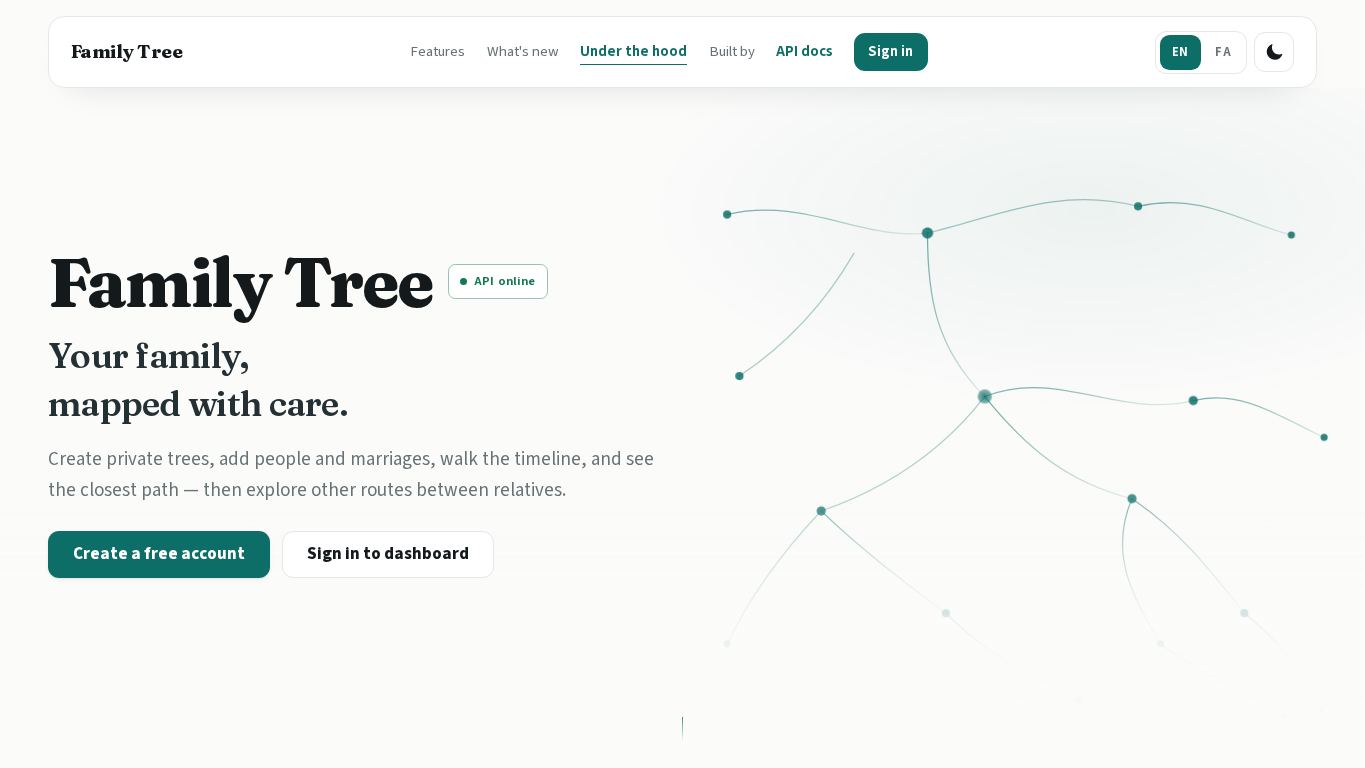 Family Tree desktop preview captured by PWAs.app