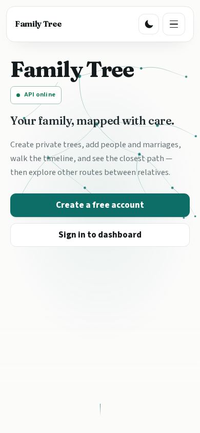 Family Tree mobile preview captured by PWAs.app