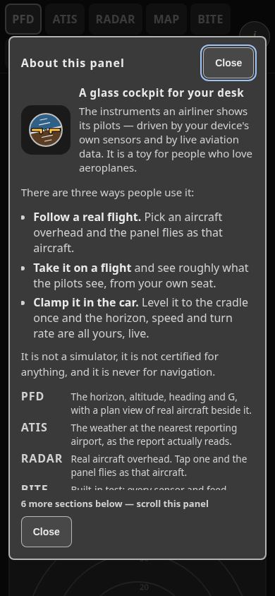 fauxplane — glass panel mobile preview captured by PWAs.app