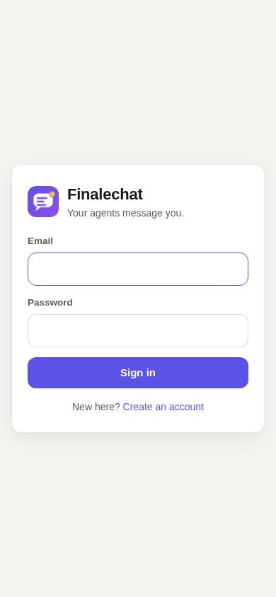 Finalechat mobile preview captured by PWAs.app