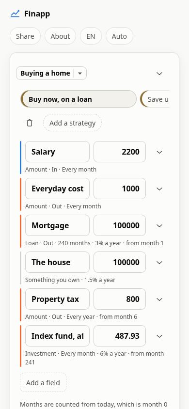 Finapp — estimate your financial future mobile preview captured by PWAs.app