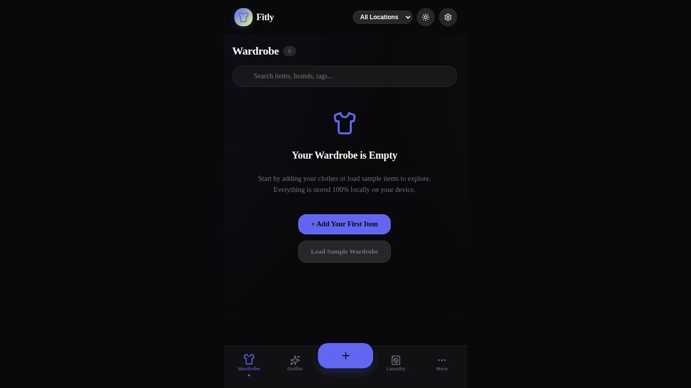 Fitly - Digital Wardrobe desktop preview captured by PWAs.app