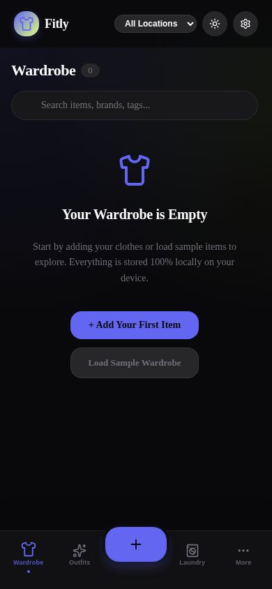 Fitly - Digital Wardrobe mobile preview captured by PWAs.app