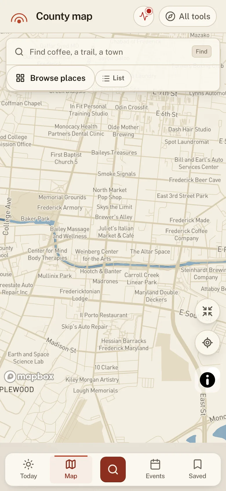 Explore Frederick County on the live map