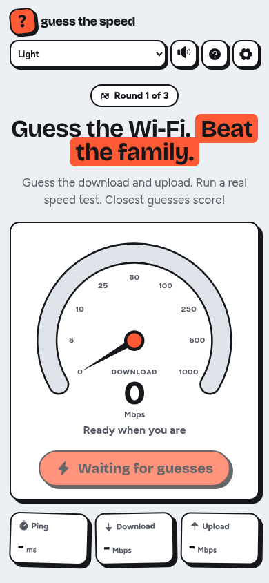 Guess the Speed on a phone screen
