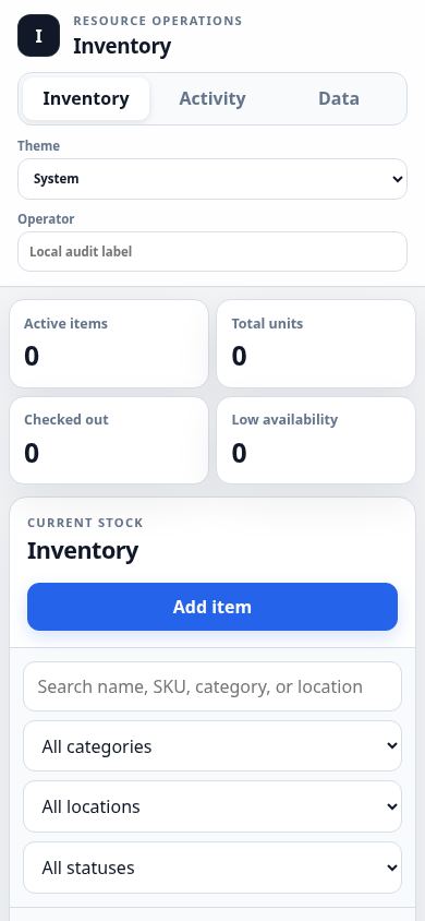 Inventory mobile preview captured by PWAs.app