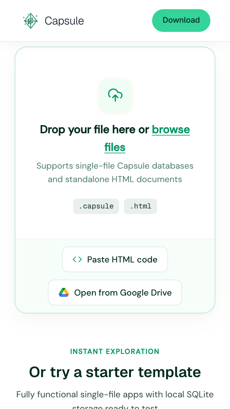 Opening a .capsule file on a phone