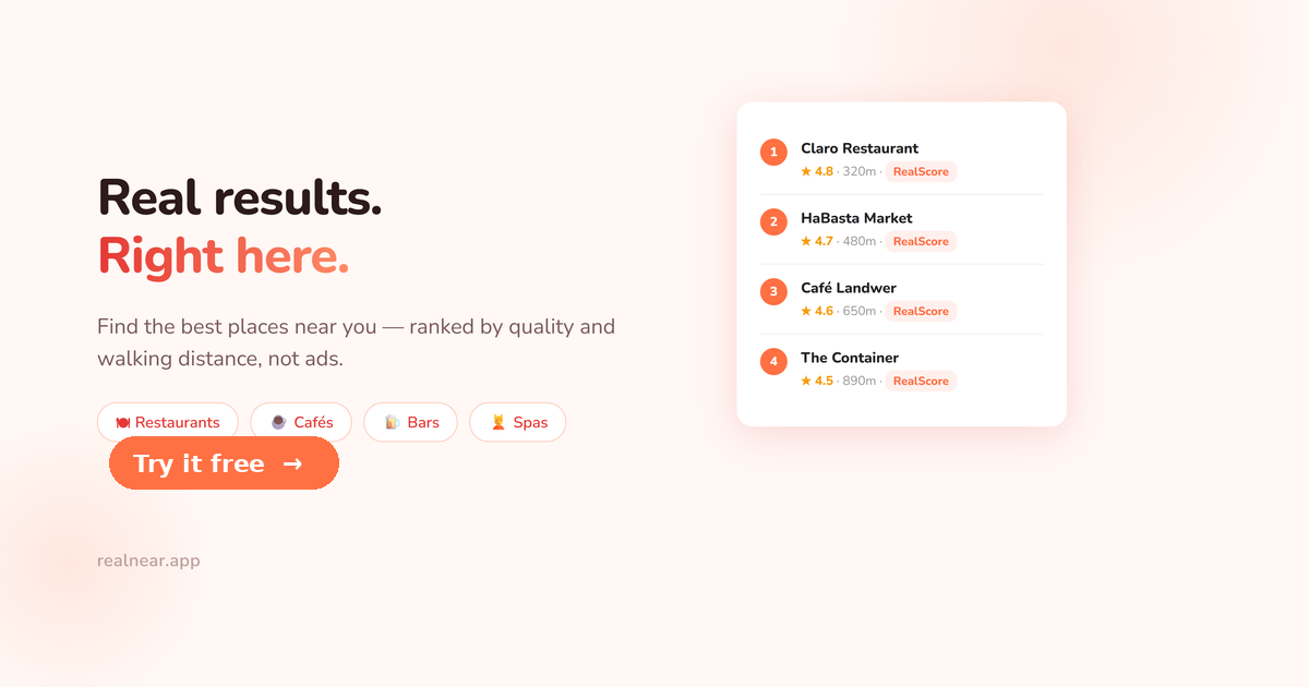 RealNear — find the best nearby spots