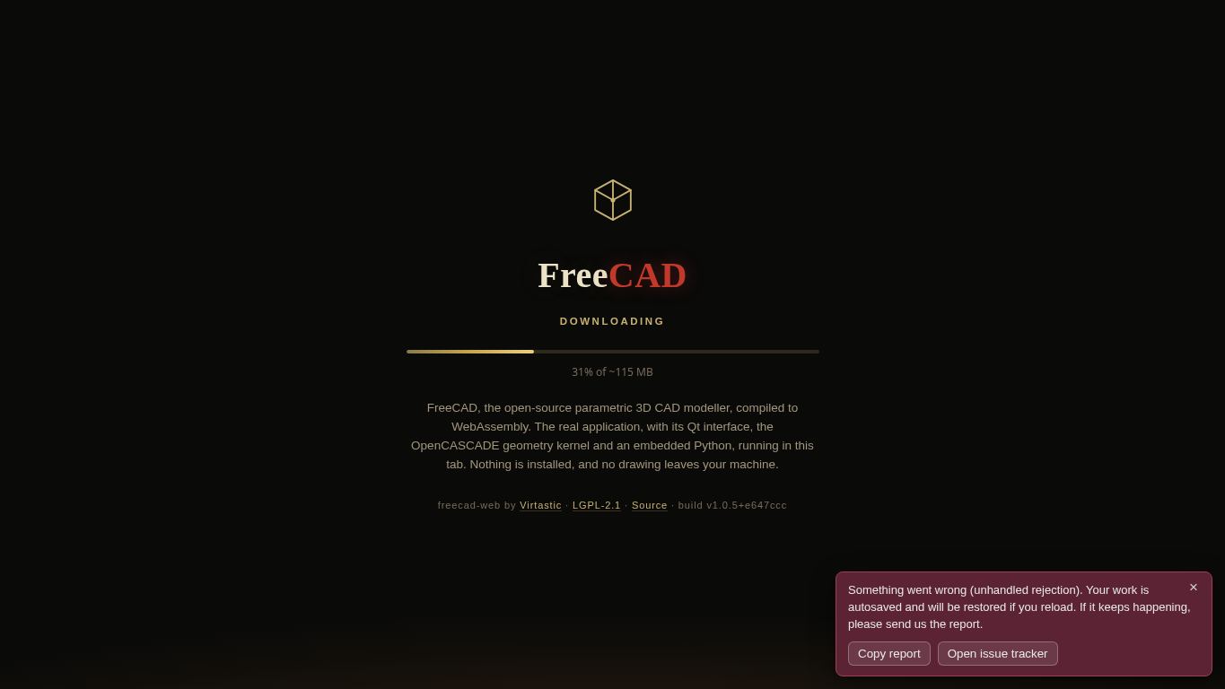 FreeCAD-Web desktop preview captured by PWAs.app