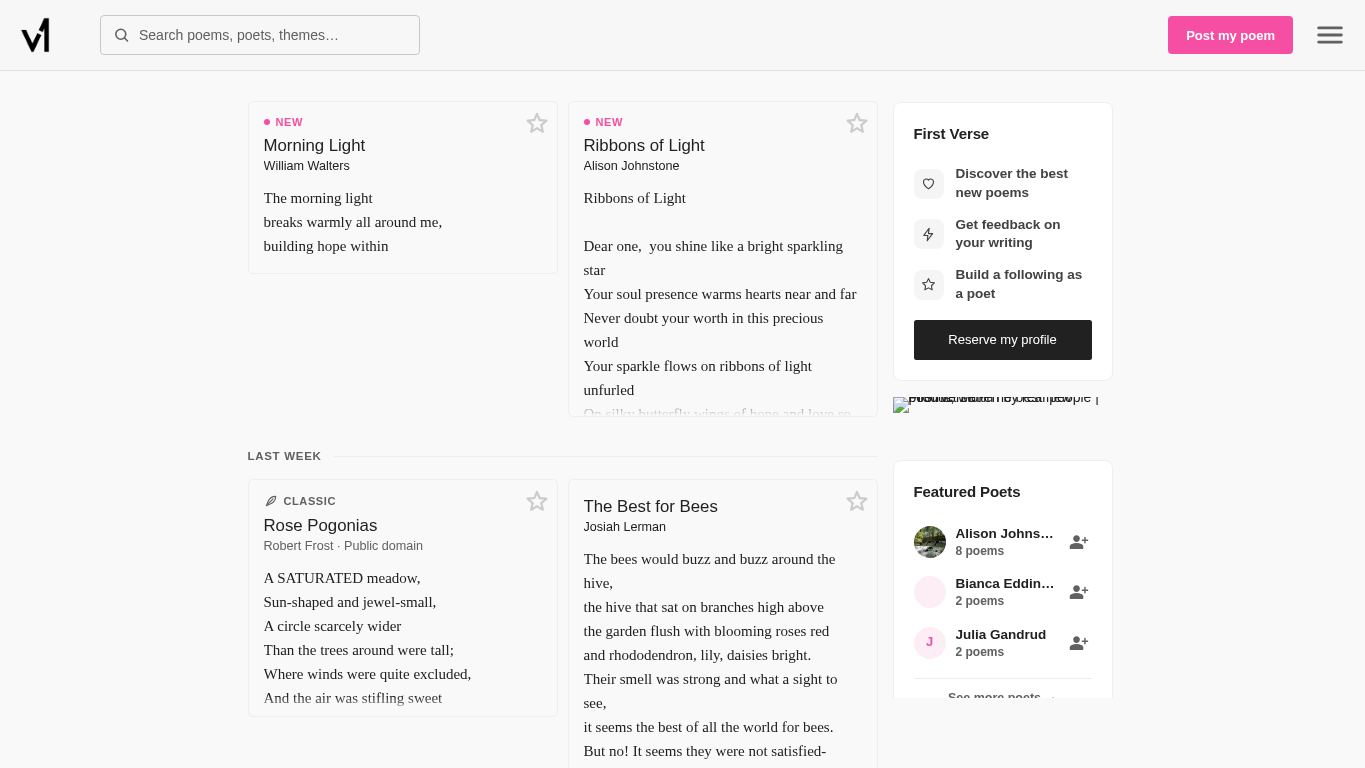 First Verse desktop preview captured by PWAs.app