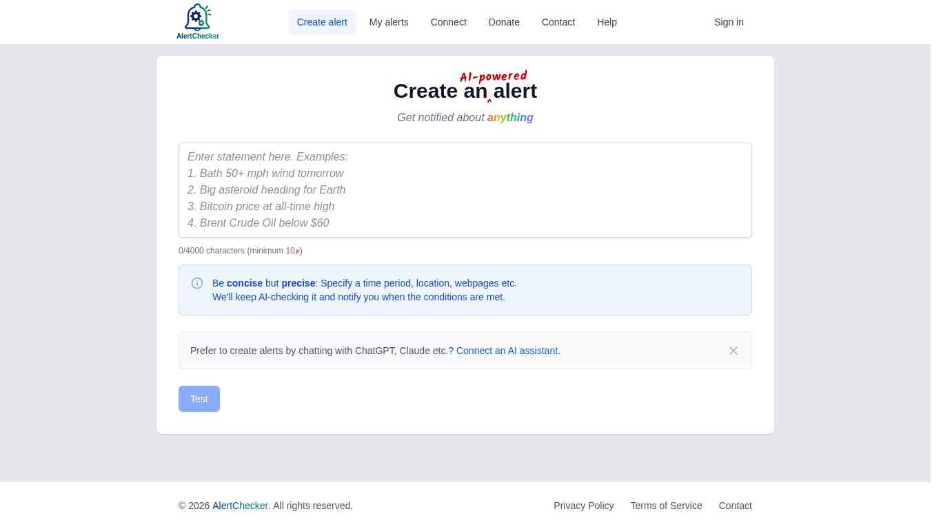 AlertChecker desktop preview captured by PWAs.app