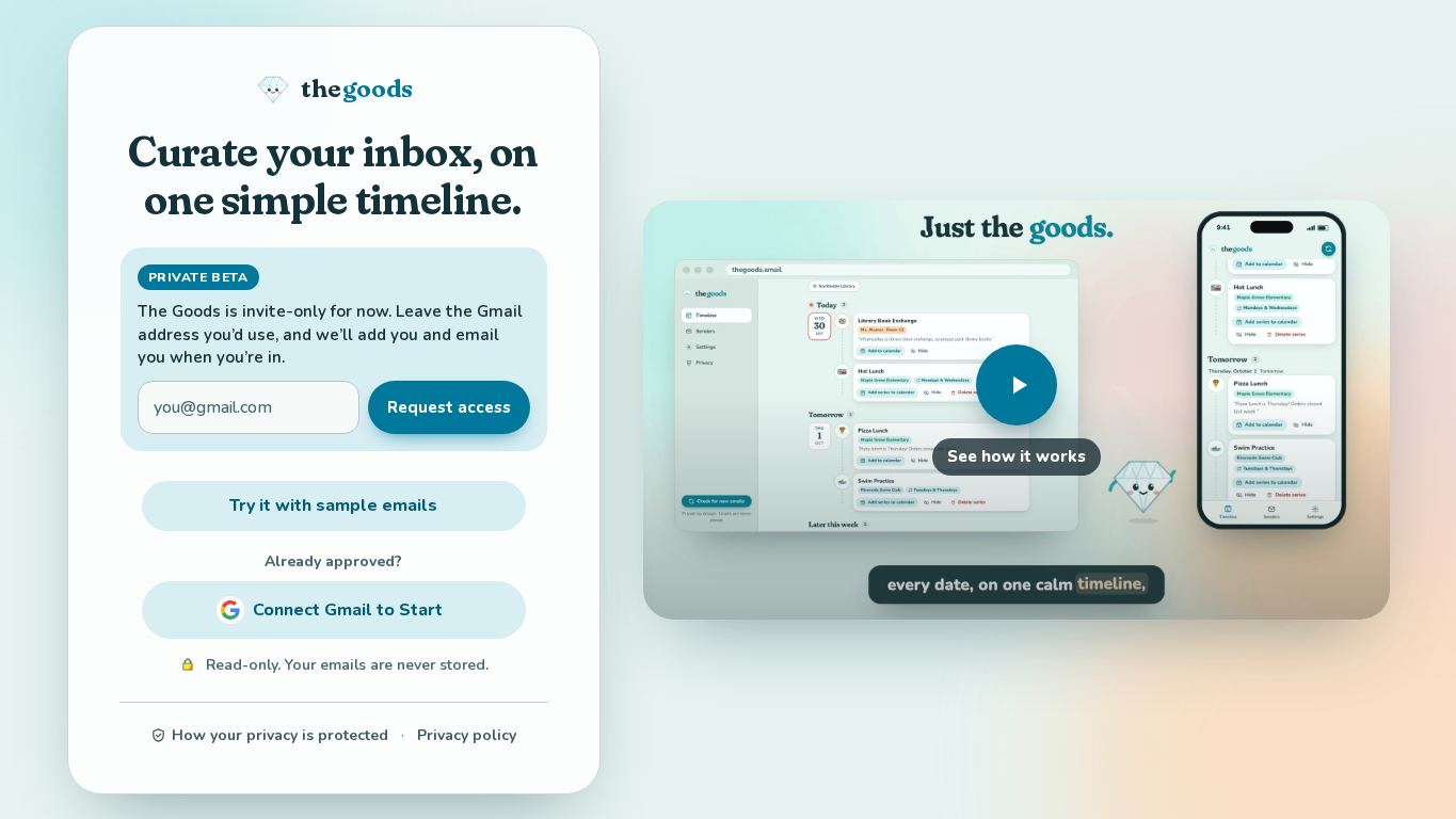 The Goods desktop preview captured by PWAs.app