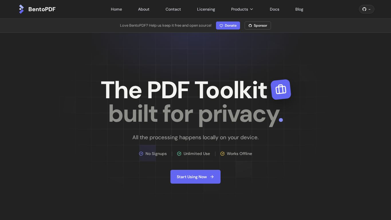 BentoPDF desktop preview captured by PWAs.app