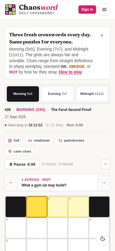 Chaosword mobile preview captured by PWAs.app