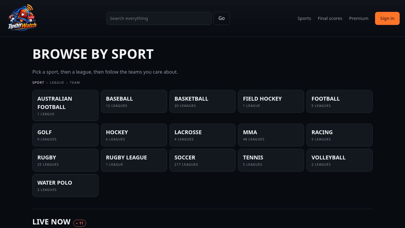 TipoffWatch desktop preview captured by PWAs.app
