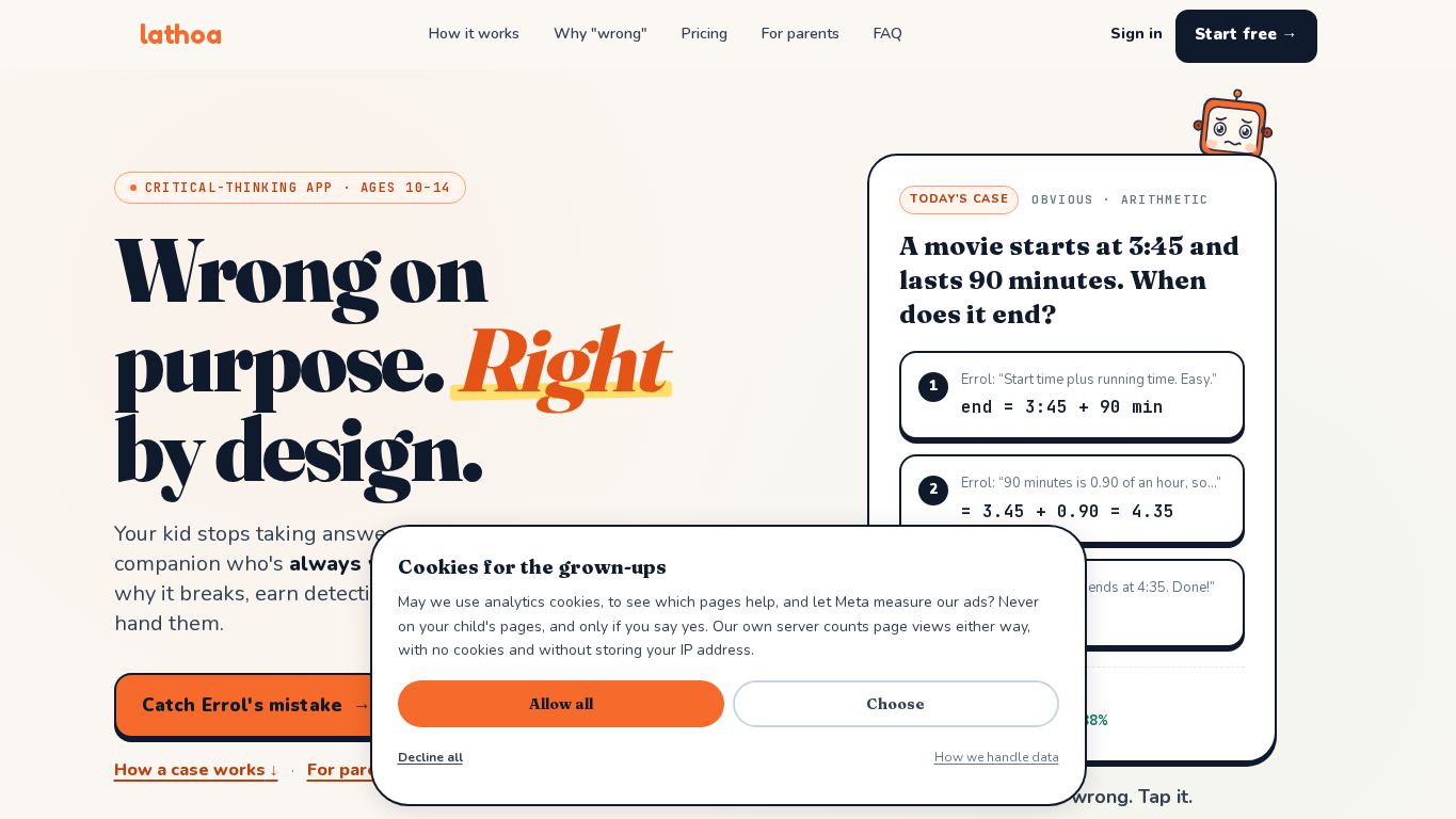 Lathoa — Can you outsmart the AI? desktop preview captured by PWAs.app