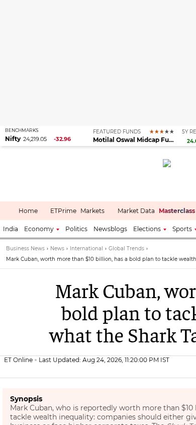 The Economic Times mobile preview captured by PWAs.app