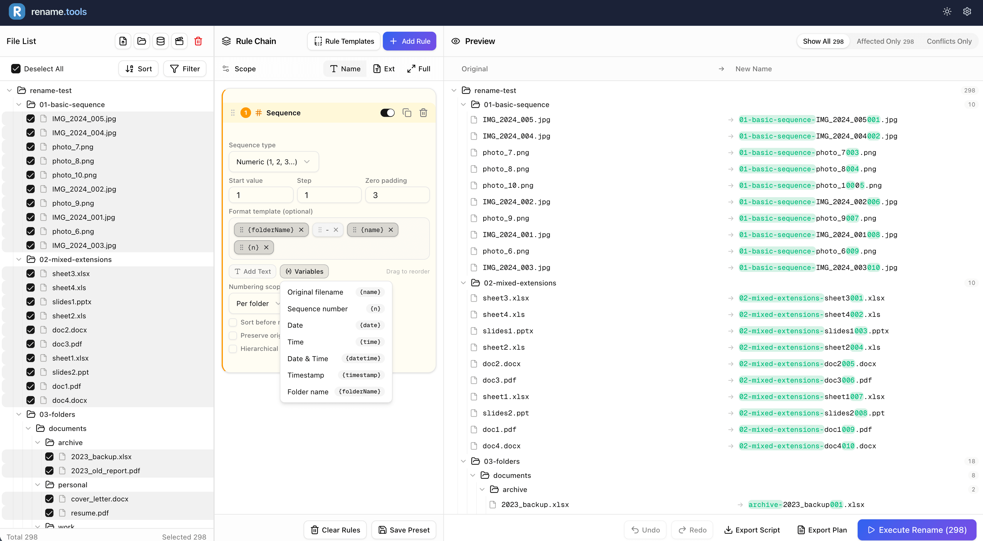 Rename.Tools - Bulk File Renaming