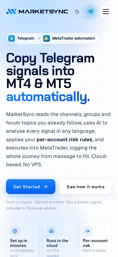 Marketsync mobile preview captured by PWAs.app