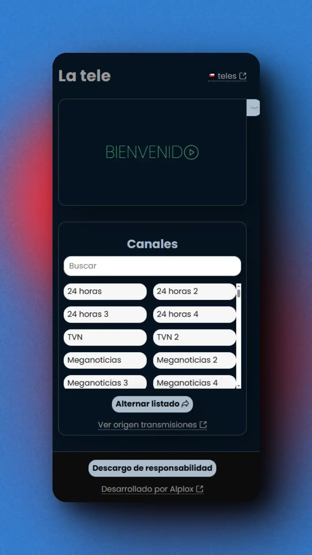Canales de Chile a un toque. app preview 1