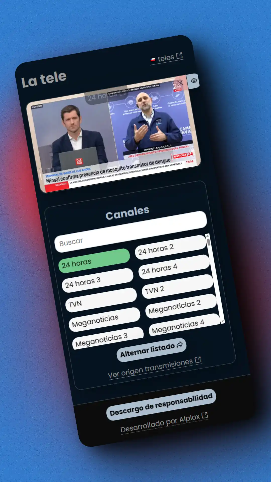 Canales de Chile a un toque. app preview 2