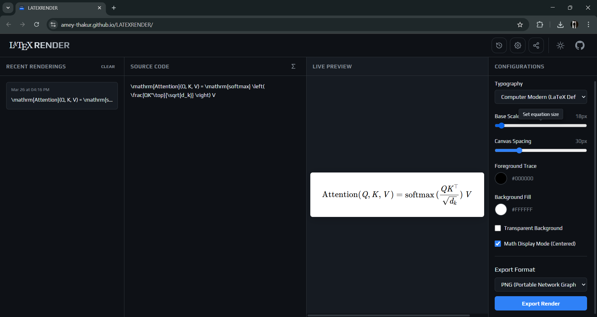 Localized Rendering History