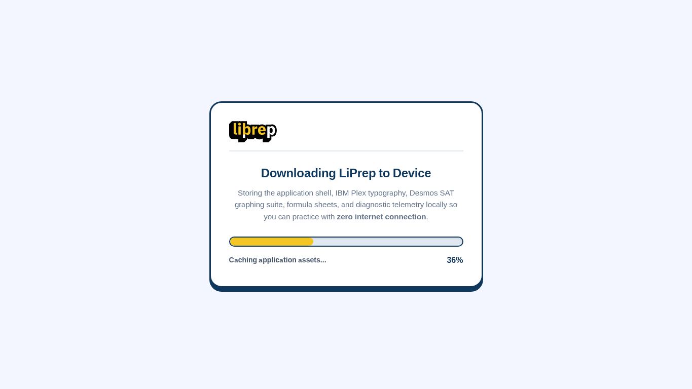 LiPrep - Offline SAT Suite desktop preview captured by PWAs.app