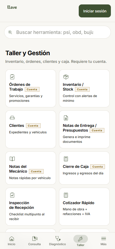 Inicio con las herramientas del taller