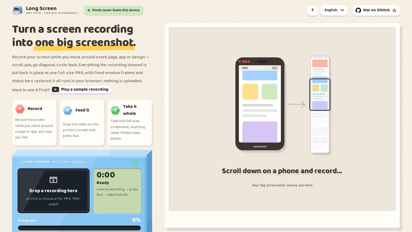 Long Screen desktop preview captured by PWAs.app