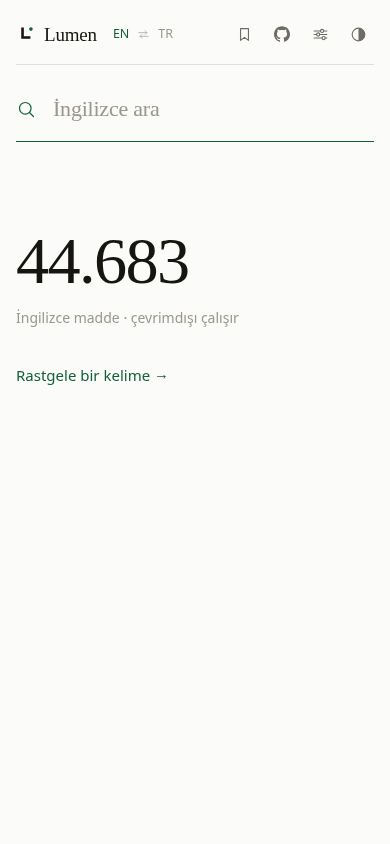 Lumen — Türkçe İngilizce sözlük mobile preview captured by PWAs.app