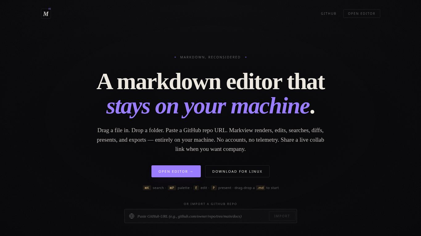 MarkView desktop preview captured by PWAs.app